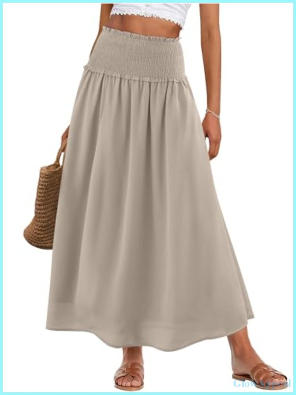 Maxi Skirt for Women High Waisted Flowy Boho Long Skirt Beach Cover Up Vacation